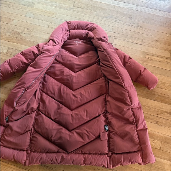 Wilfred Long down Puffer Coat burnt orange burnt red - Picture 2 of 16